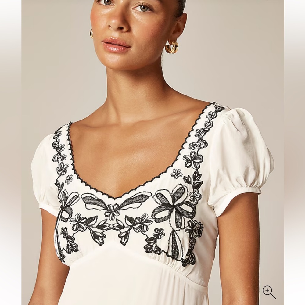 NWT J.Crew Embroidered empire-waist slip dress - Picture 4 of 7